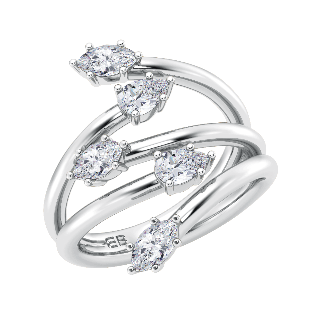 Bespoke 3 Stone Diamond Ring - Starburst Trilogy Ring
