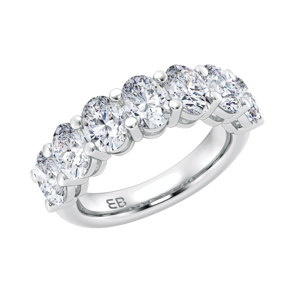 Lab Grown Diamond Low Dome Seven Stone Ring in 14k White Gold (1 1/2 ct.  tw.)