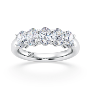 14k Rose Gold Custom Five Stone Engagement Ring #103909 - Seattle Bellevue  | Joseph Jewelry