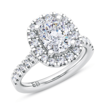 Cushion Halo Engagement Ring