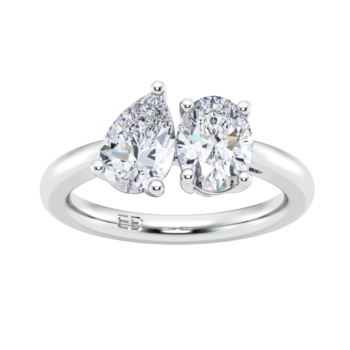 Pear and Oval Two Stone Ring