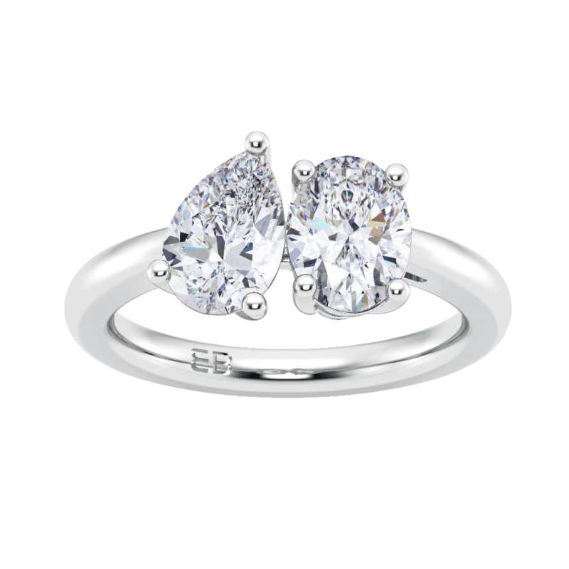 Pear and Oval Two Stone Ring