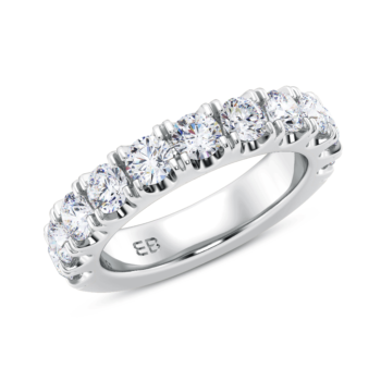 Round Dome Half Eternity Ring