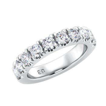 Dome Scallop Half Eternity Ring