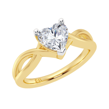 Twisted Shank Heart Solitaire Ring