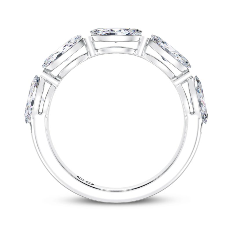 Sleeping Marquise Five Stone Ring