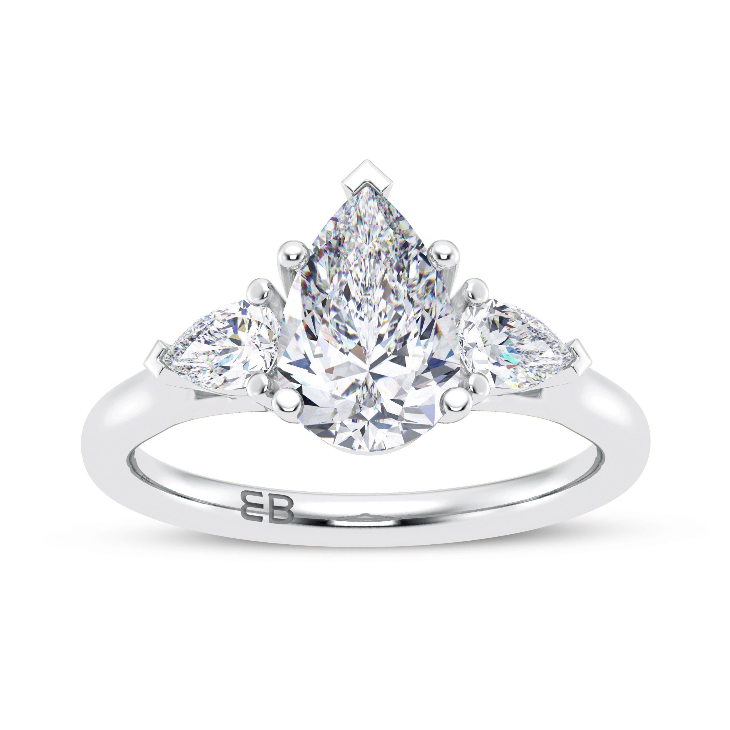 3 Stone Sapphire Accent Wedding Ring Set | Barkev's