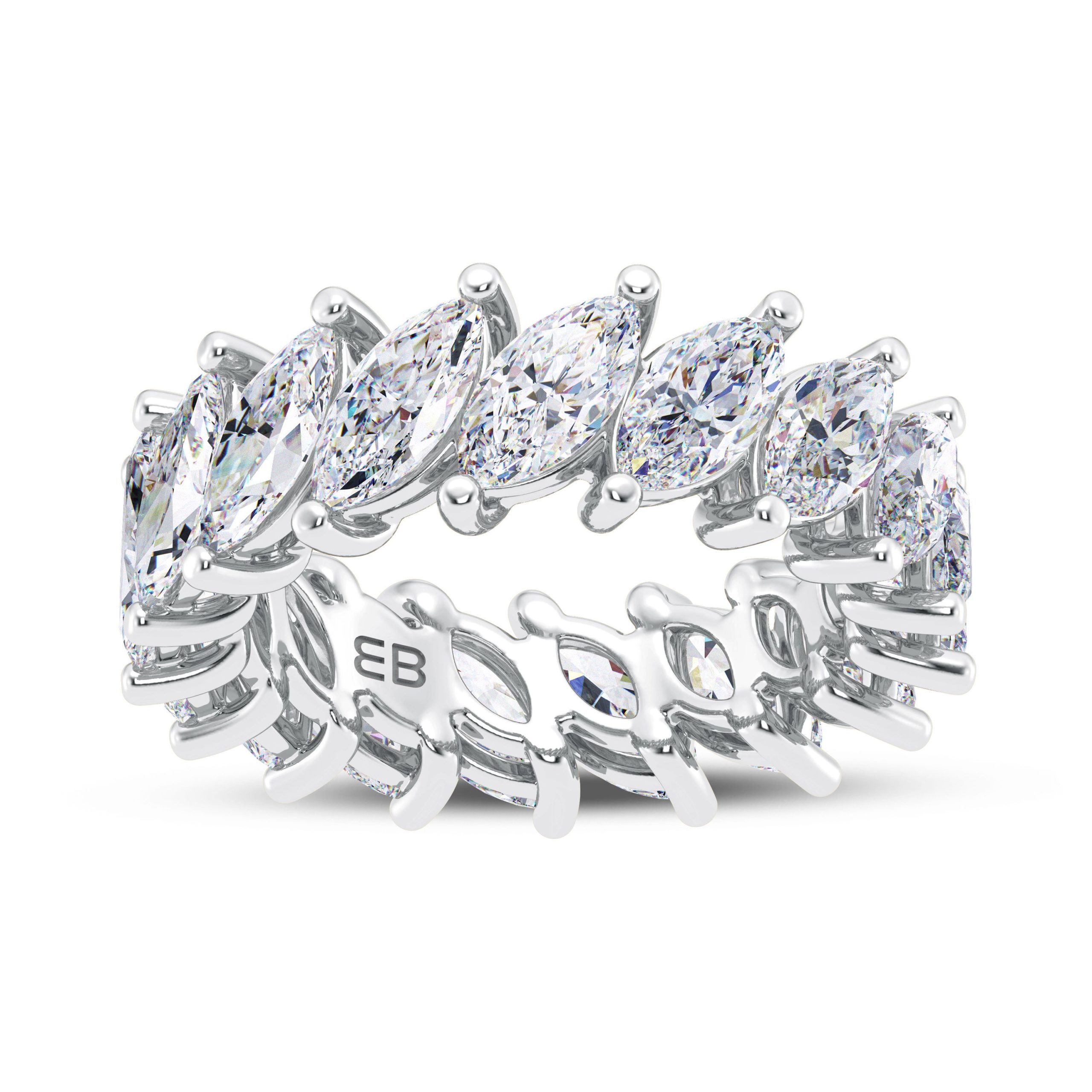 Platinum 5.50ct Marquise Cut Diamond Eternity Band Ring Size 7.5 | eBay