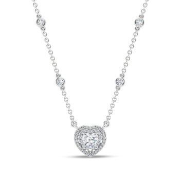 Gabriel & Co. 14k White Gold Eternal Love Diamond Heart Necklace |  Quicksilver Jewelry