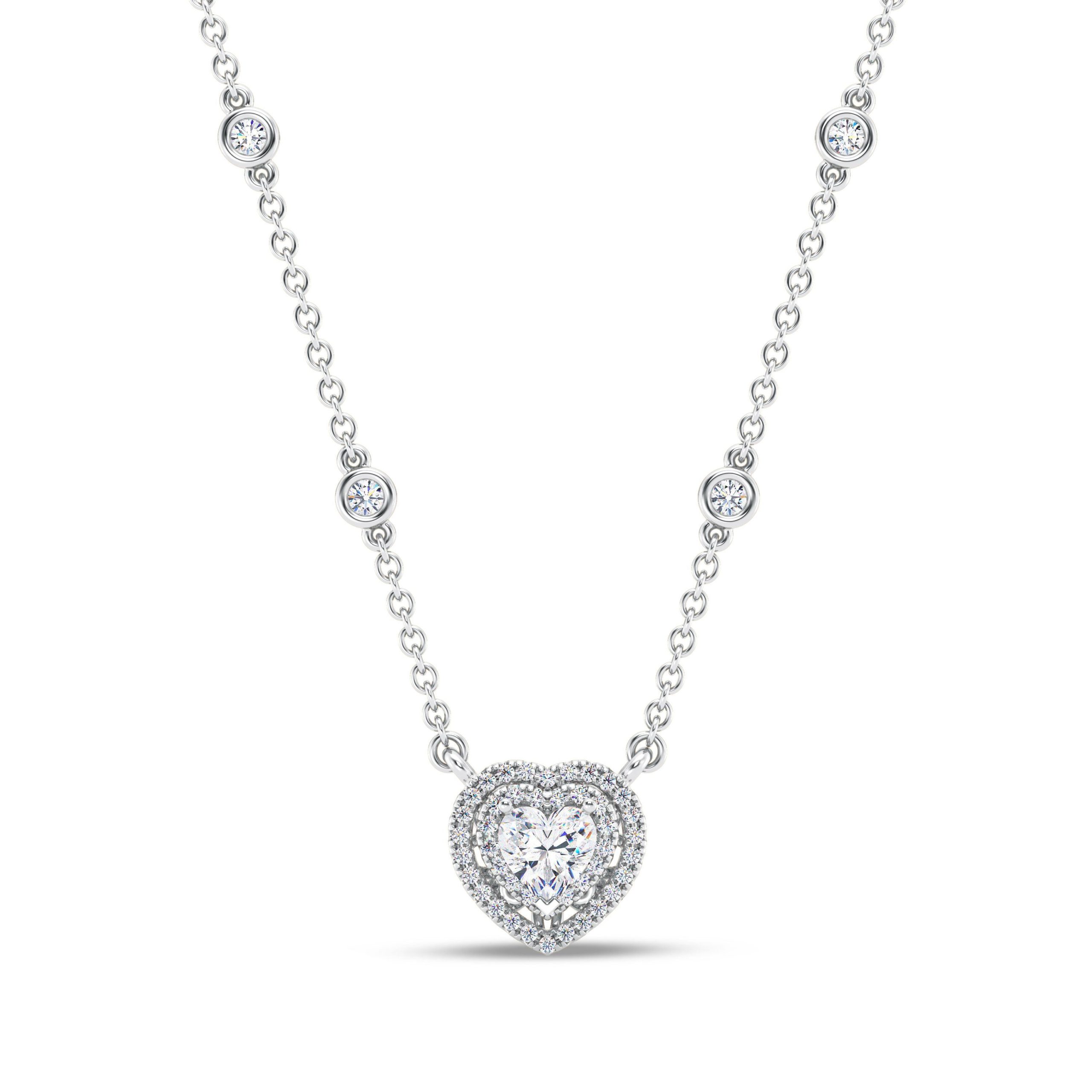 Valentine's Day Gift Forever Love Birthstone & Diamond Heart Pendant  Necklace - CoupleStar