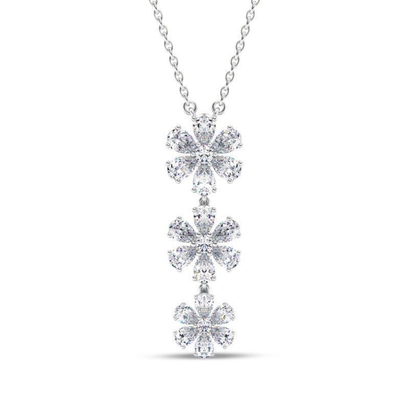 Pear-fect Floral Diamond Pendant