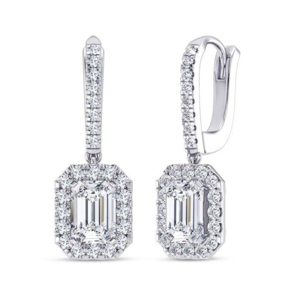Chic Halo Emerald Diamond Earring