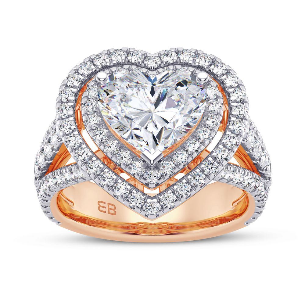 3.10 Ct Heart Shaped Halo Engagement Ring H VS2 GIA – Kingofjewelry.com