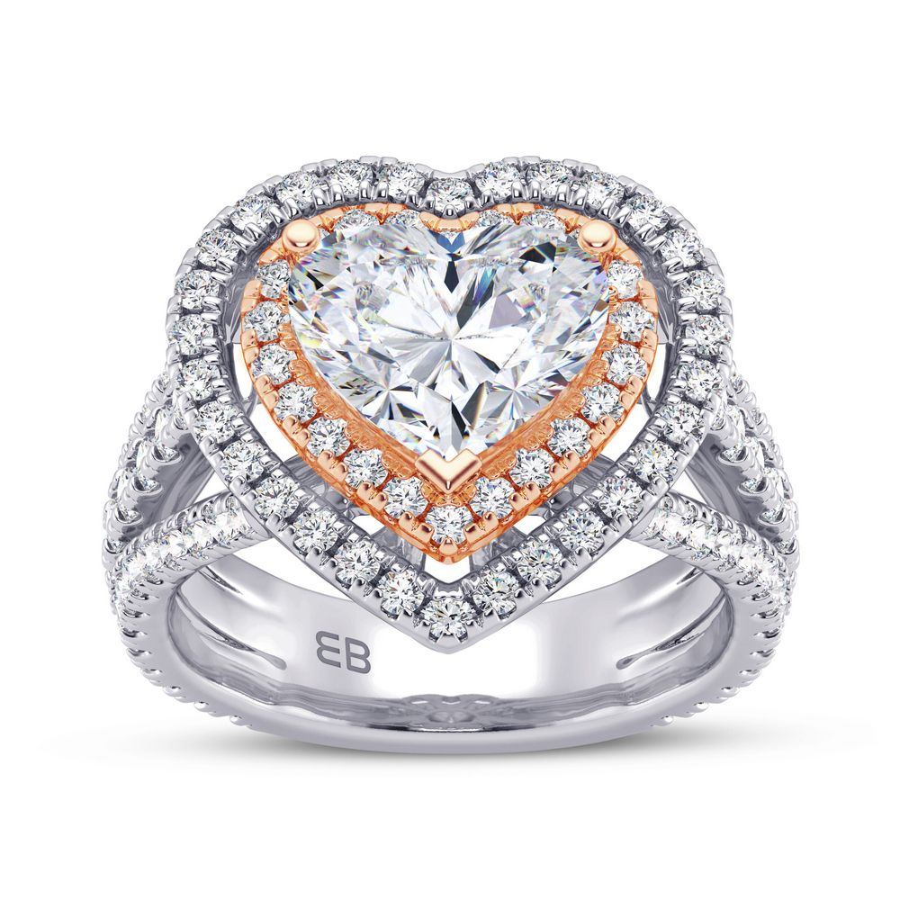 Kite Moissanite and Diamond Engagement Ring Set - Aurelius Jewelry