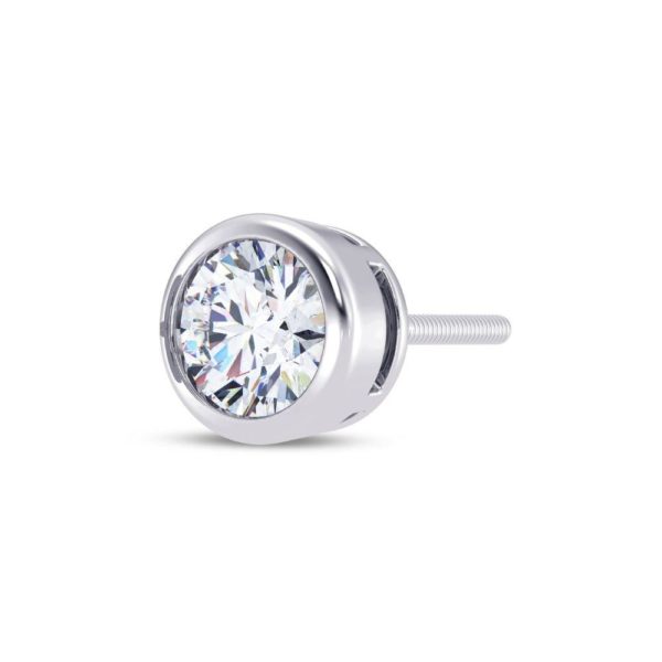 Round Glamour Men's Solitaire Earring