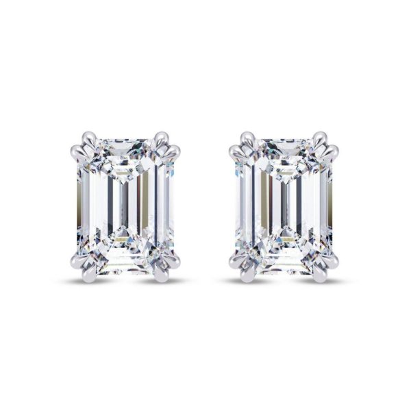 Emerald Duo Claw Diamond Earring