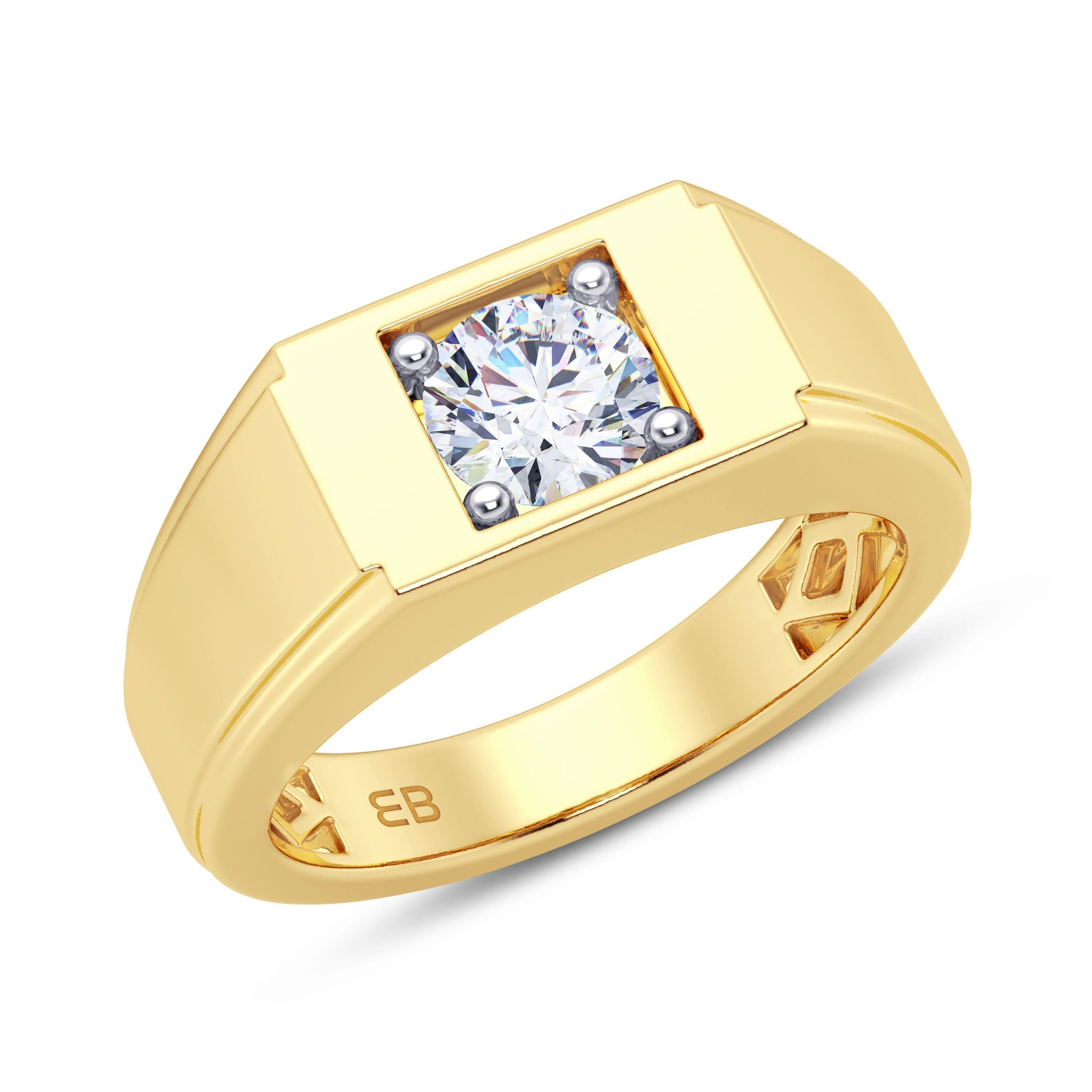 Buy Textured Men's Diamond Ring Online | ORRA