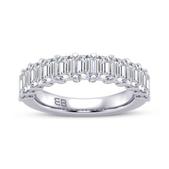 Standing Emerald Half Eternity Ring