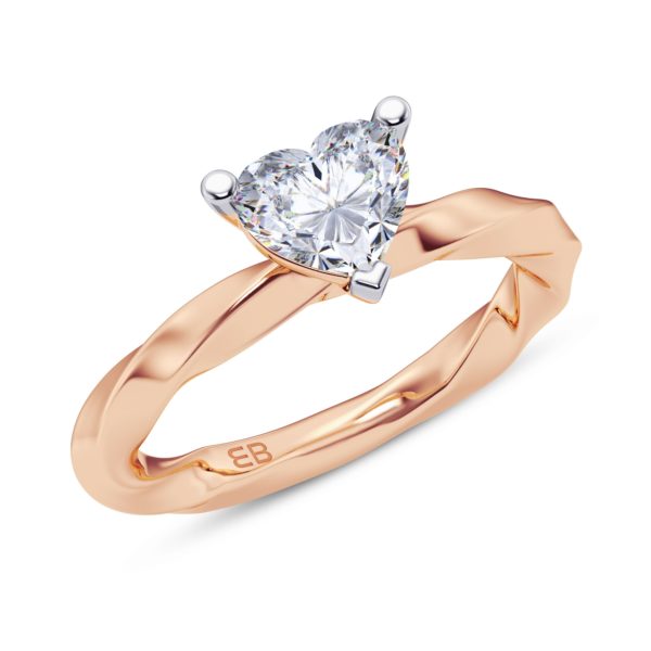 Heart Twist Solitaire Ring
