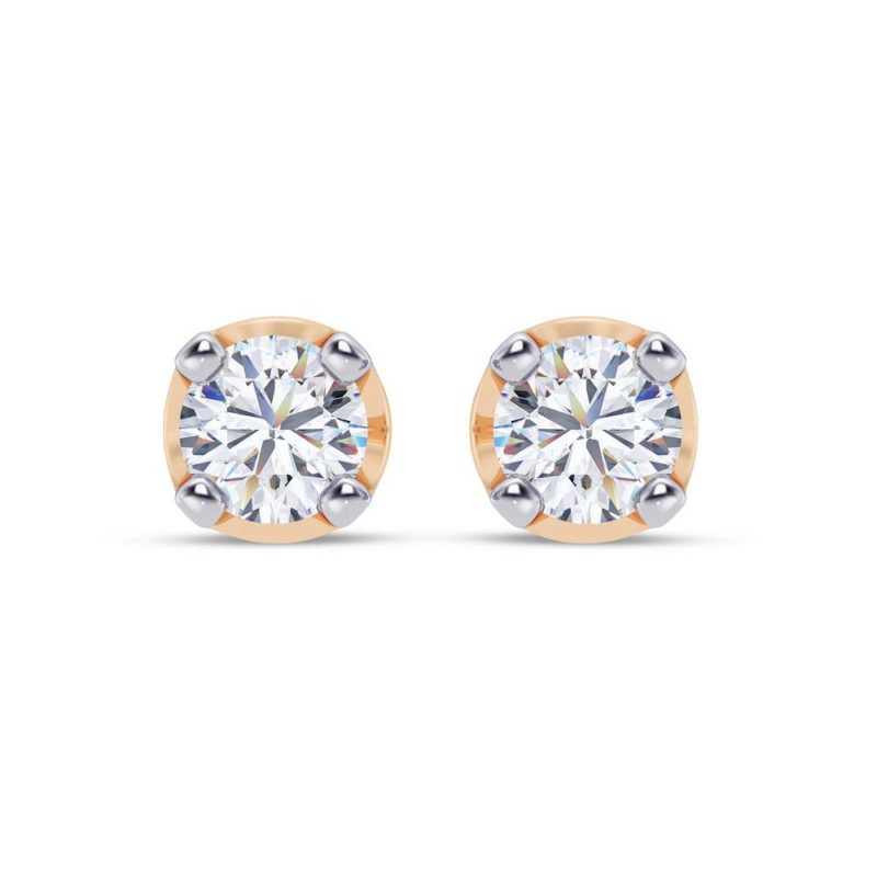 Round Glimmer Solitaire Earring