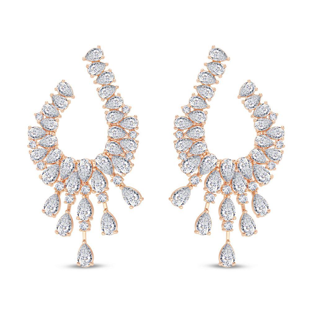 Flower N Drops Diamond Multiwear Earring-Candere by Kalyan Jewellers