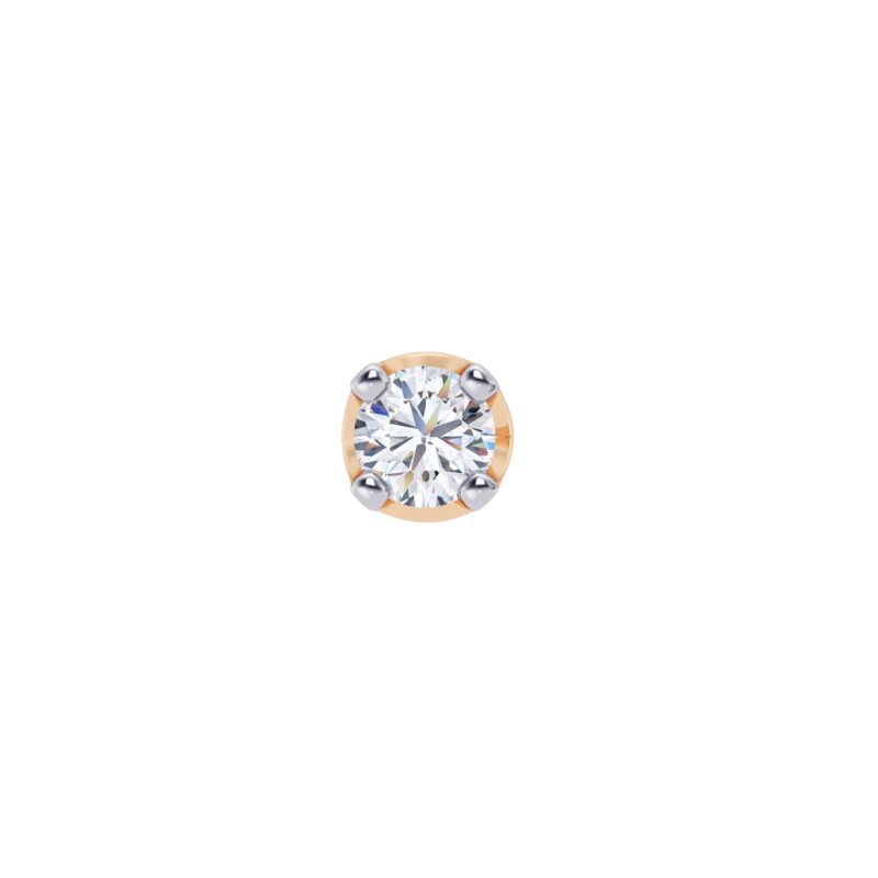 Round Glimmer Solitaire Earring
