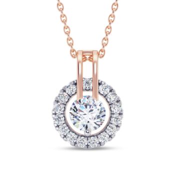 Duo Circlet Solitaire Diamond Pendant