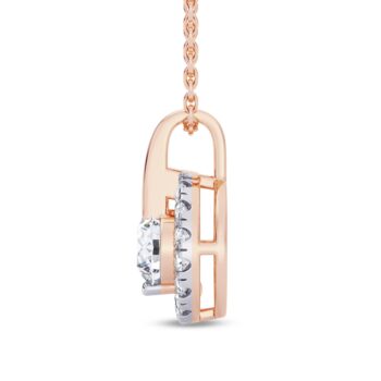 Duo Circlet Solitaire Diamond Pendant