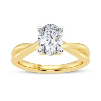 Intertwined Oval Solitaire Ring