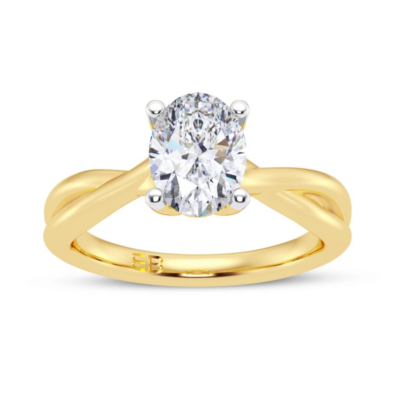 Intertwined Oval Solitaire Ring