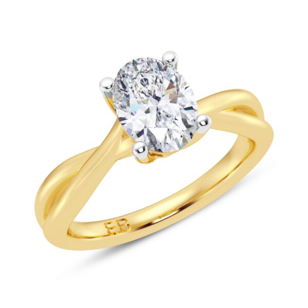 Intertwined Oval Solitaire Ring