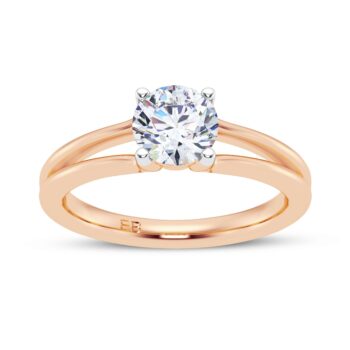 Split Shank Round Solitaire Ring