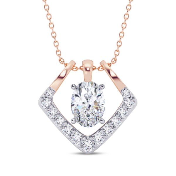 Oval Askew Embrace Diamond Pendant