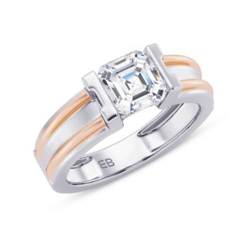 Asscher Men's Diamond Ring