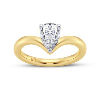 Dainty Canopy Pear Solitaire Ring