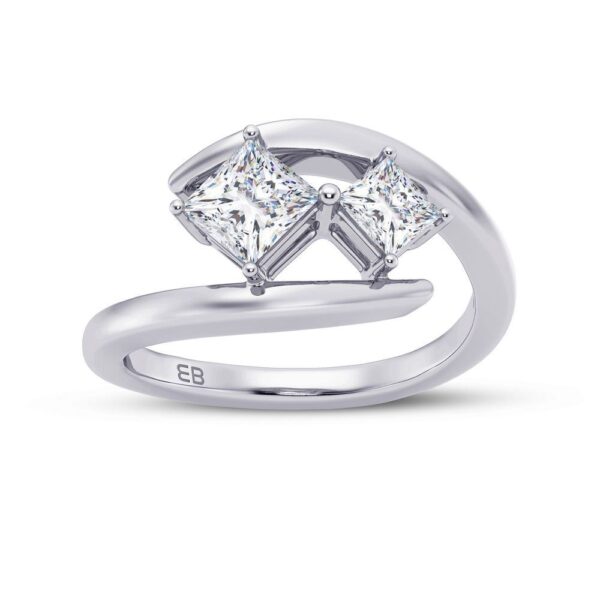 Duo Princess Two Stone Ring