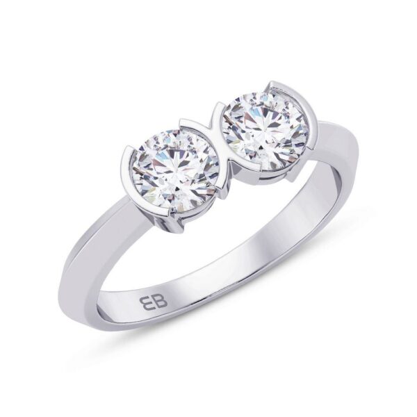 Round Embrace Two Stone Ring