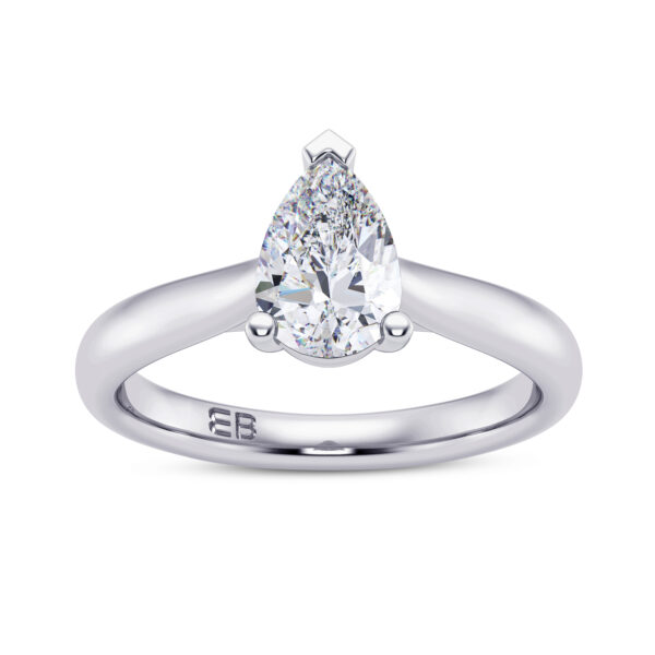 Majestic Pear Solitaire Ring