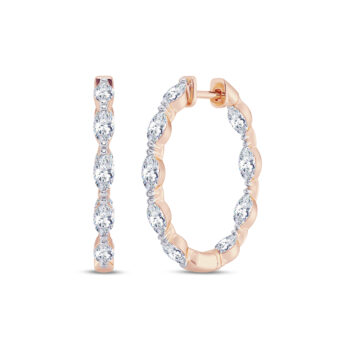 Petite Marquise Inside Outside Diamond Hoop