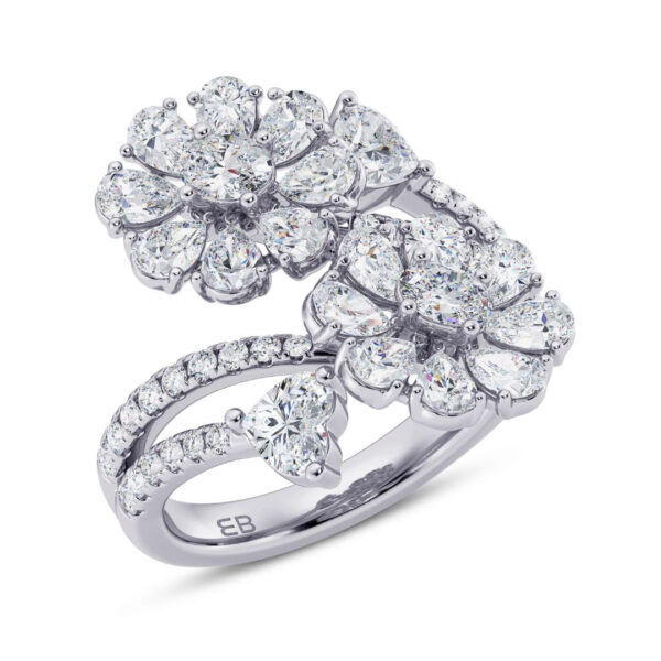 Floral Duet Diamond Ring