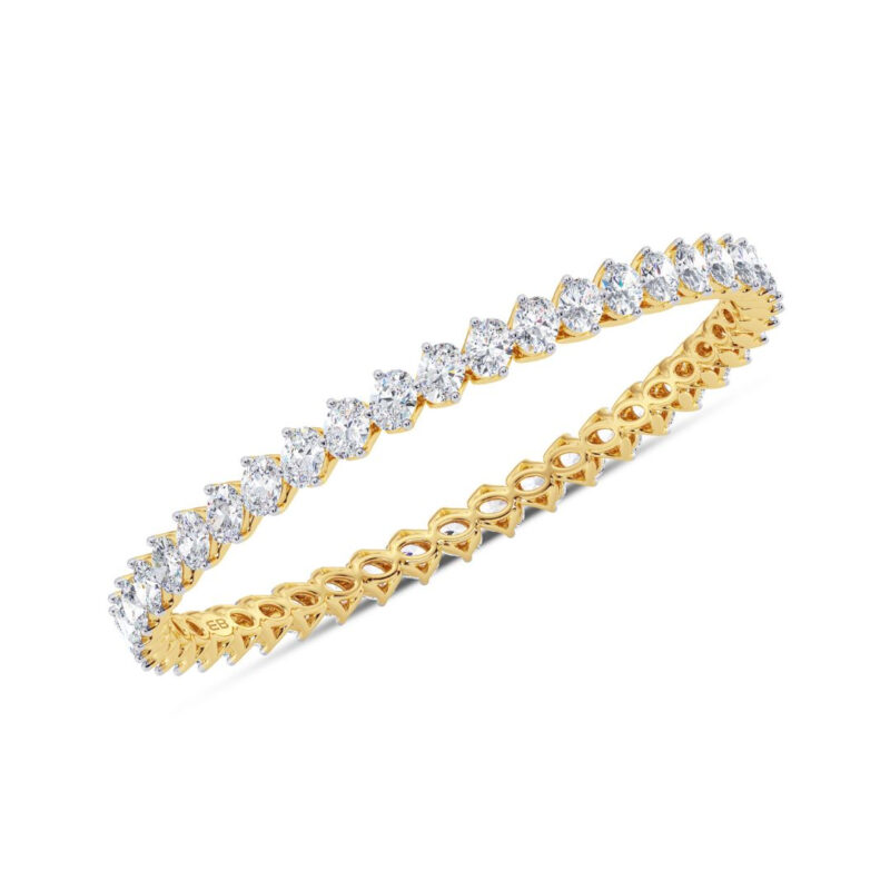 0.25 cts each Bold Slant Oval Bangle