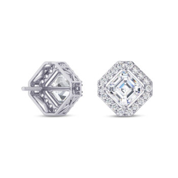 Striking Asscher Halo Earring