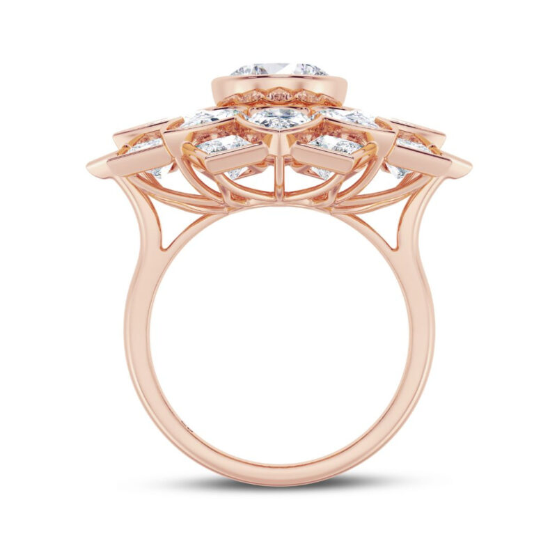 Bold Floret Engagement Ring