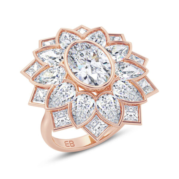 Bold Floret Engagement Ring