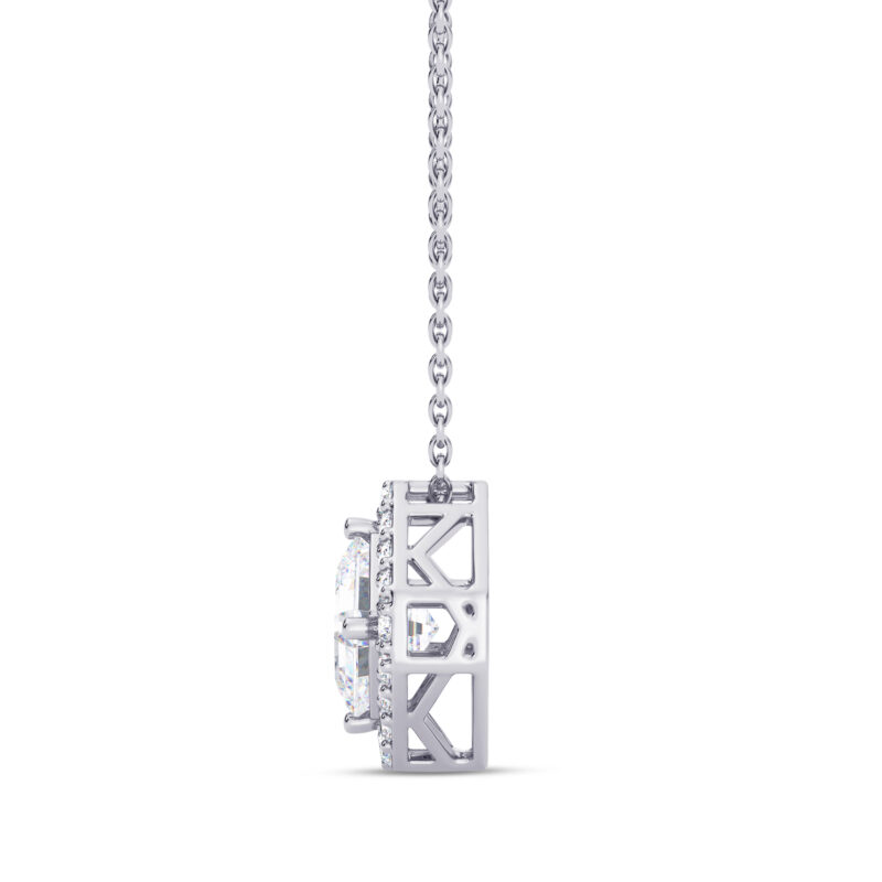 Striking Asscher Halo Pendant