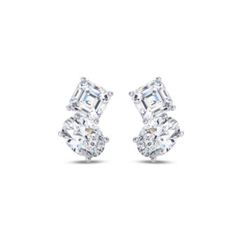 Asscher & Oval Two Stone Earring