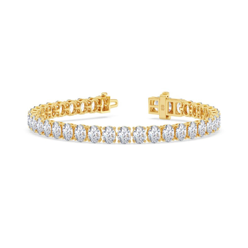 0.30 cts each Standing Oval Tennis Bracelet