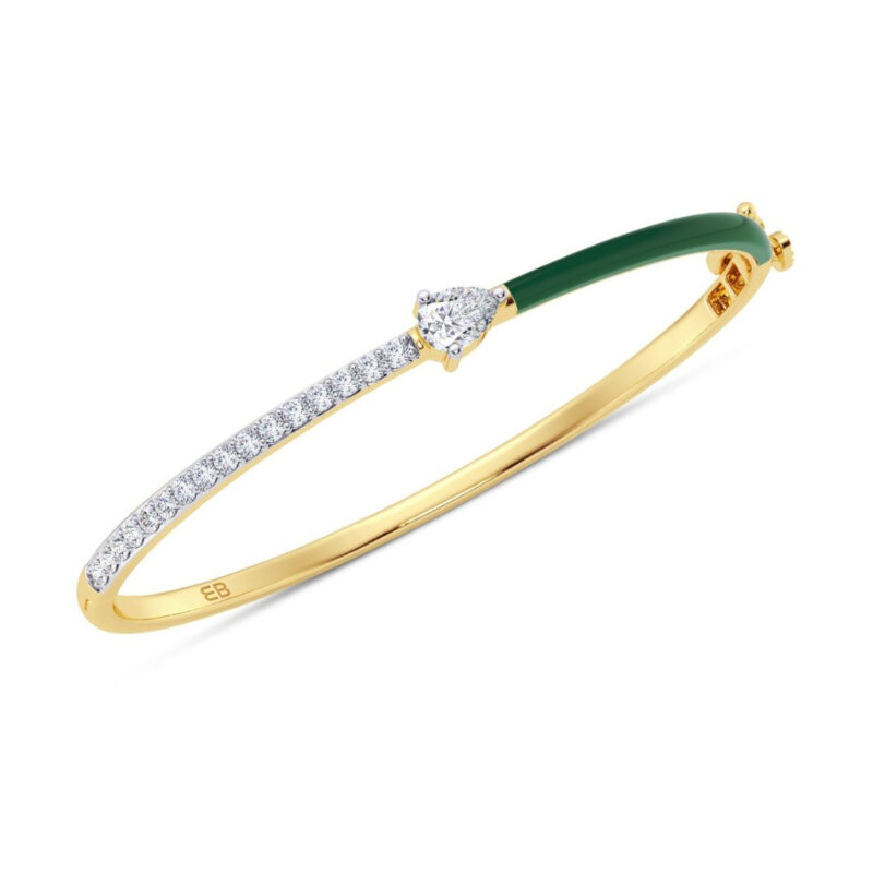 Green 0.50 ct Pear Diamond Bangle