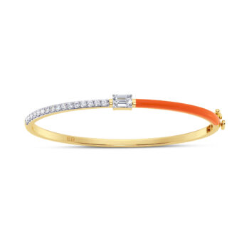 Orange 0.60 ct Emerald Diamond Bangle