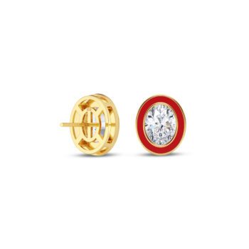 Red 1 ct each Oval Earring